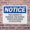 Signmission This Door To Remain Unlocked When Building, 14 in W x Rectangle, Plastic OS-2PACK-NS-P-1014-L-18606 - alternate 5